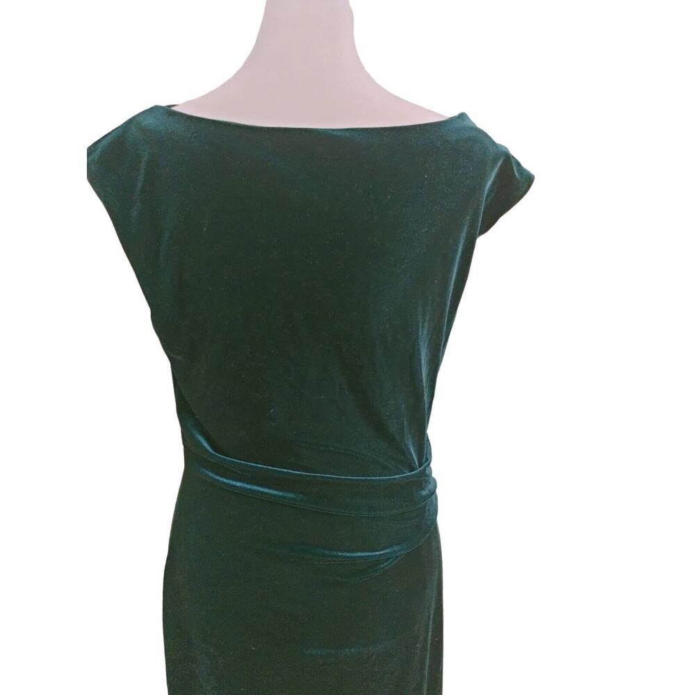 Vince Camito hunter green cowled-neck cinched on the side size 8 dress. - Picture 3 of 13